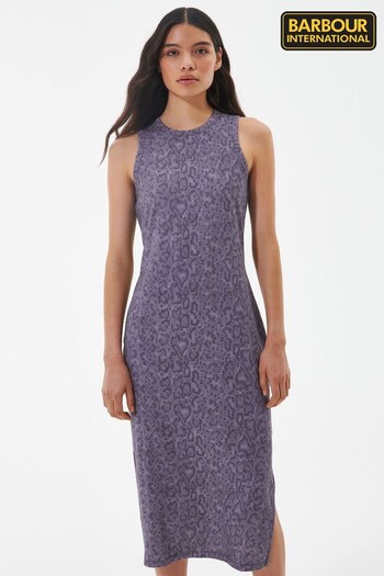 Barbour® International Purple Sanderson Printed Midi Dress (D25915) | £65