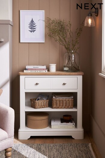 Chalk White Hampton Painted Oak Bookcase Shelf (D25924) | £475