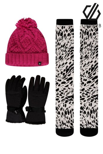 Pink Dare 2b x Next Womens Ski Gloves, Hat And Socks Set (D25932) | £45