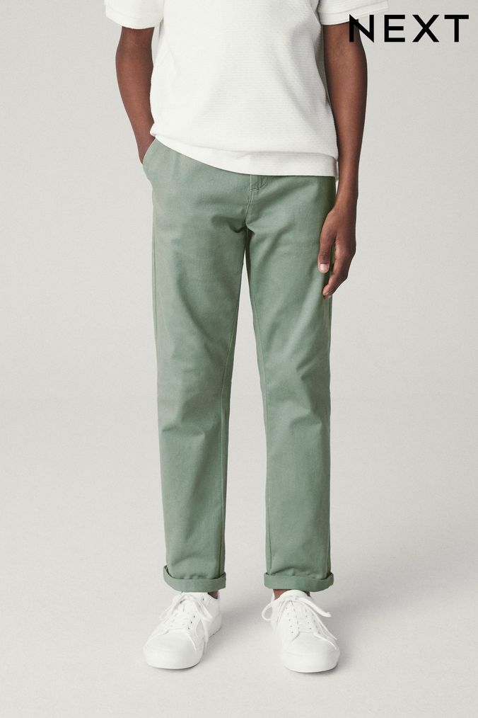Boys green chinos sales