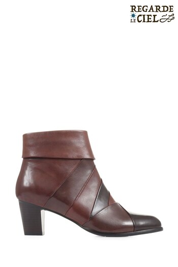 Regarde Le Ciel Natural Sonia-132 Heeled Leather Ankle Boots (D26043) | £95