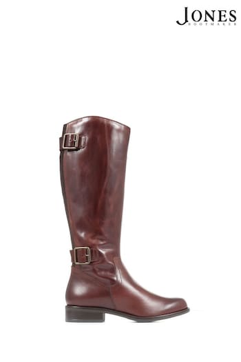 Jones Bootmaker Carrara Extra Slim Leather Brown Knee Boots (D26046) | £180