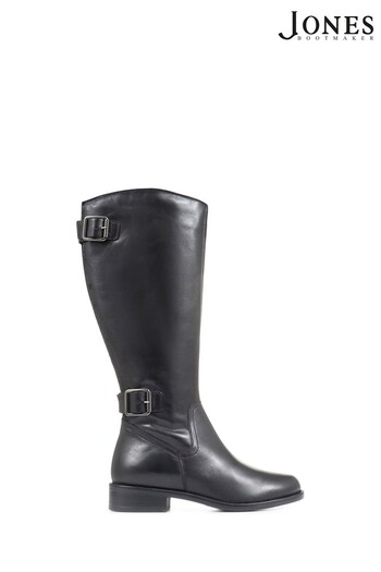 Jones Bootmaker Carrara Wide Calf Fit Leather Black Boots (D26053) | £180