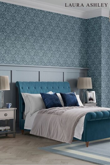 Laura Ashley Hayden Matte Dark Seaspray Gloucester Upholstered Bed Bed (D26067) | £750 - £950