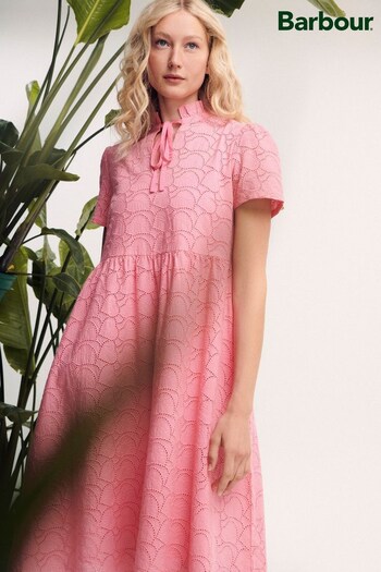 Barbour® Pink Palmetto High Neck Midi Dress (D26091) | £109