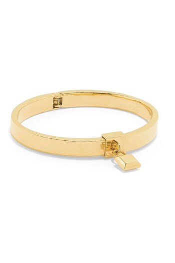 Orelia Luxe 18K Gold Square Padlock Charm Bangle (D26157) | £45
