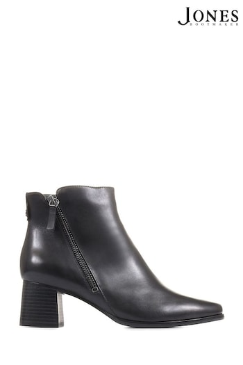 Jones Bootmaker Sylvana Block Heel Ankle Black Boots (D26177) | £125
