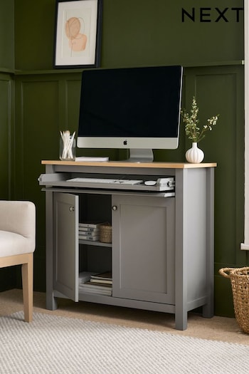 Dove Grey Malvern Oak Effect Sideboard Desk (D26193) | £325