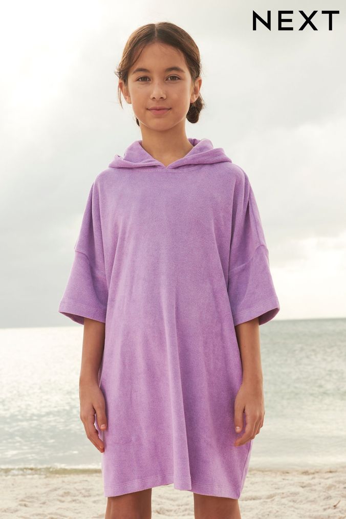 Lilac Purple Oversized Hooded Towelling Cover-Up (D26720) | £20 - £26