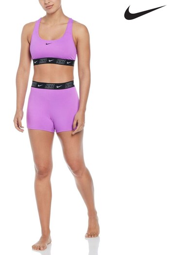 Lilac Purple Logo Tape Swim Midi Shorts (D26748) | £42