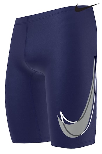 Navy Swoosh Logo Jammer Swim ruched Shorts (D26772) | £24