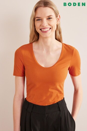 Boden Brown Double Layer Short Sleeve Top (D26829) | £28