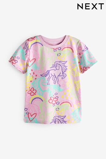 Lilac Unicorn T-Shirt (3-16yrs) (D27218) | £4.50 - £7.50