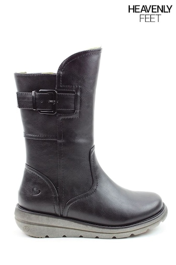 Heavenly Feet Water Resistant Veneto Style Black Boots (D27257) | £70