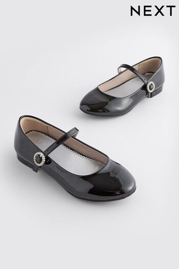 Black Patent Mary Jane Jewel Buckle Occasion Shoes (D27336) | £25 - £32