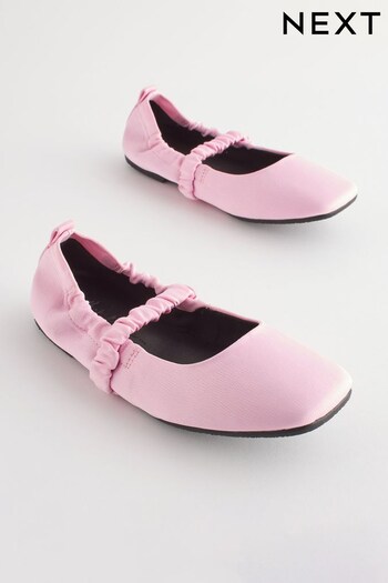 Pink Stretch Square Toe Mary Jane Shoes (D27338) | £22 - £29
