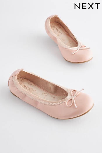 Pink Stretch Bow Ballerina Shoes (D27341) | £18 - £25