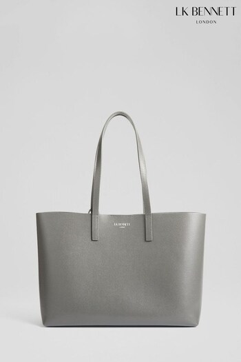LKBennett Dark Grey Adele Recycled Saffiano Leather Tote Bag (D27438) | £259