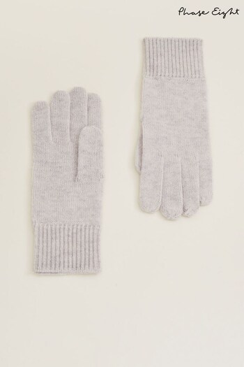 Phase Eight Grey Wool Blend Gloves with Cashmere (D27474) | £39