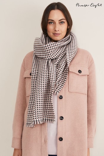 Phase Eight Natural Weave Check Scarf (D27482) | £39