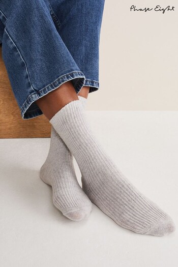Phase Eight Grey Wool Blend Socks with Cashmere (D27483) | £32