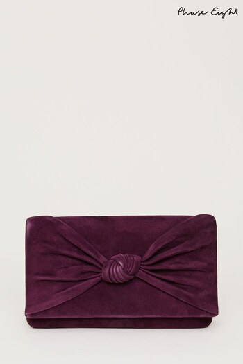 Phase Eight Purple Knot Front Clutch Bag (D27486) | £69