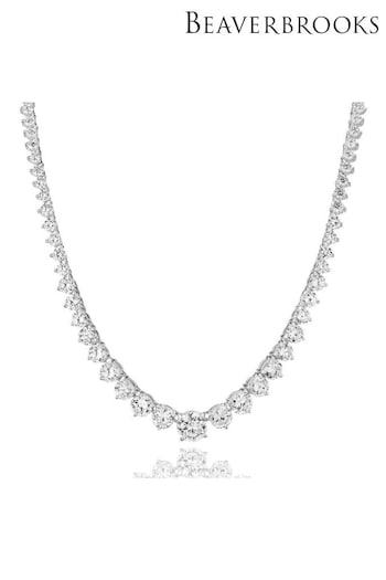 Beaverbrooks Sterling Silver Cubic Zirconia Necklace 45cm (D27488) | £350