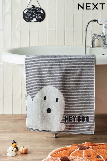 Grey Halloween Ghost Towel (D27498) | £8