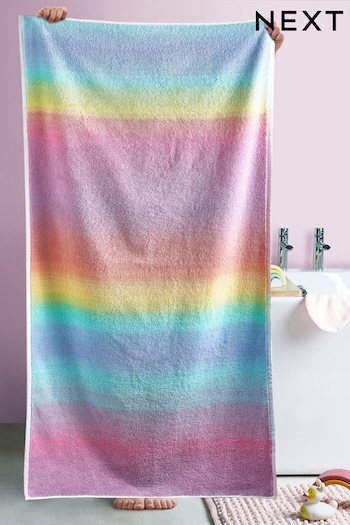 Rainbow Ombre Stripe 100% Cotton Towel (D27499) | £8 - £26