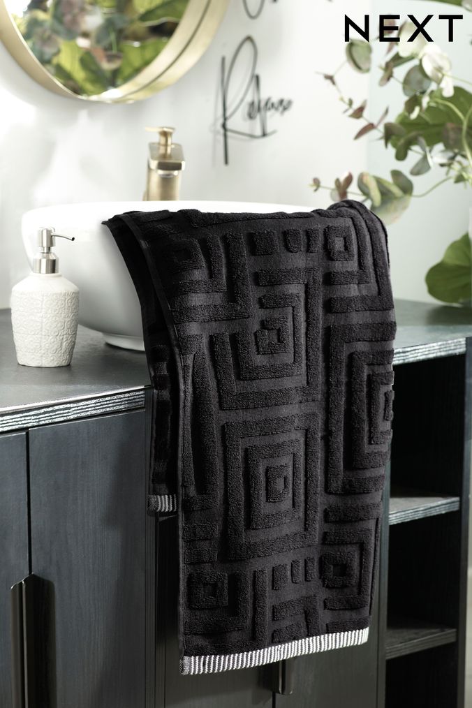 Black towels sales