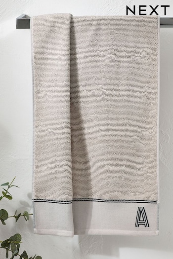 Natural Monogram Hand Towel (D27512) | £10