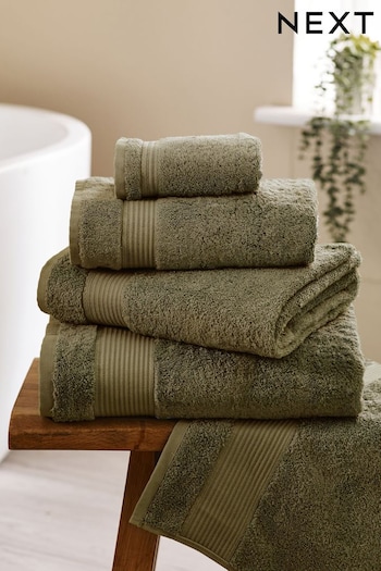 Green Khaki Egyptian Cotton Towel (D27519) | £5 - £26
