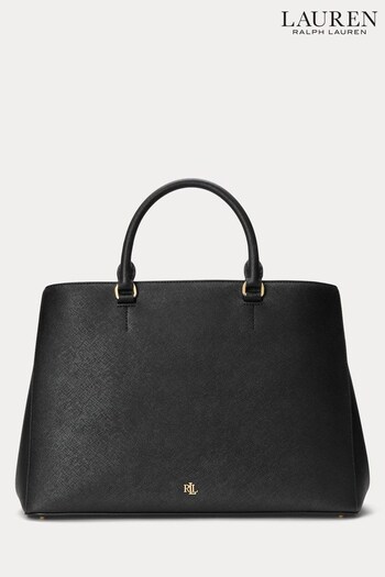 Lauren Ralph Lauren Crosshatch Large Leather Hanna Satchel Bag (D27564) | £279