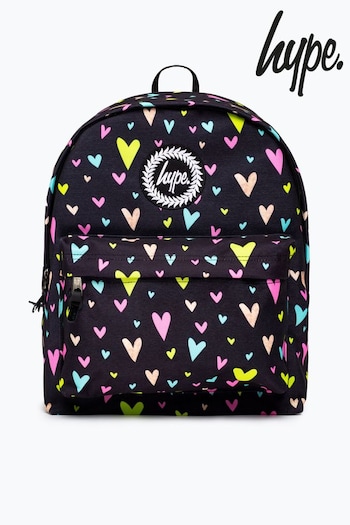 Hype. Black Heart Gold Glitter Overlay Backpack (D27686) | £30
