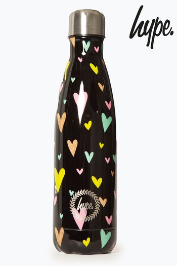 Hype. Multi Heart Gold Glitter Overlay Black Bottle (D27718) | £18