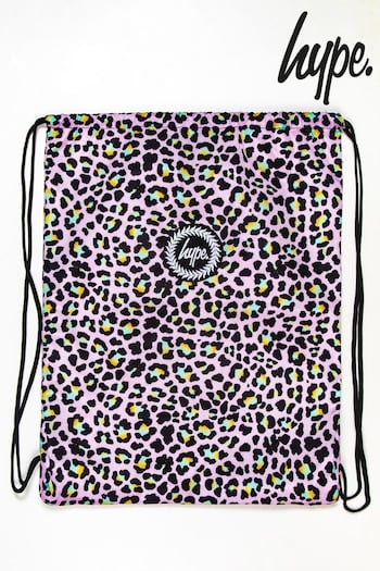 Hype. Purple Disco Leopard Drawstring Bag (D27738) | £13