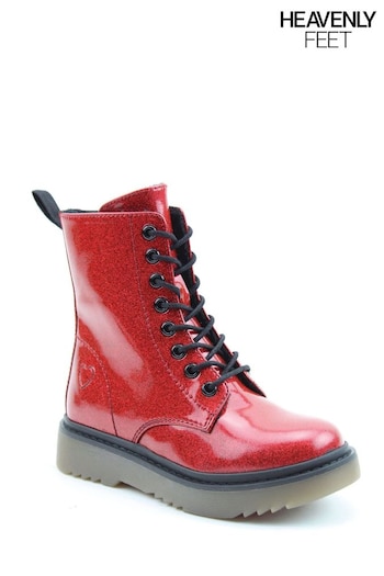 Heavenly Feet Girls Red Style Austin Vegan Friendly Boots (D27931) | £35