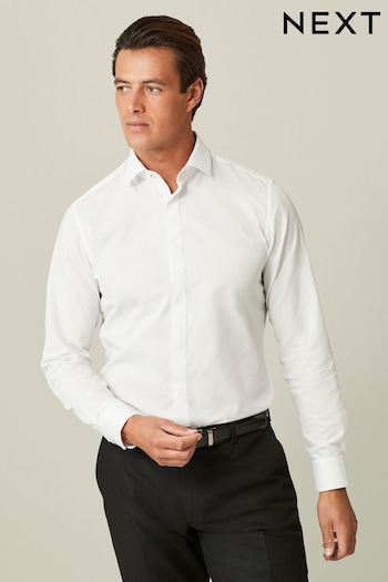 White Slim Fit Concealed Placket Shirt (D27959) | £26