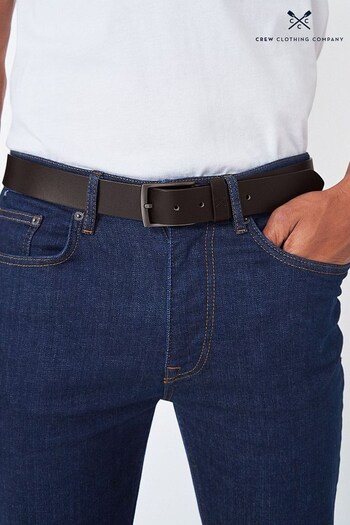 Crew Clothing Chocolate Brown Leather Classic Belt (D28019) | £35