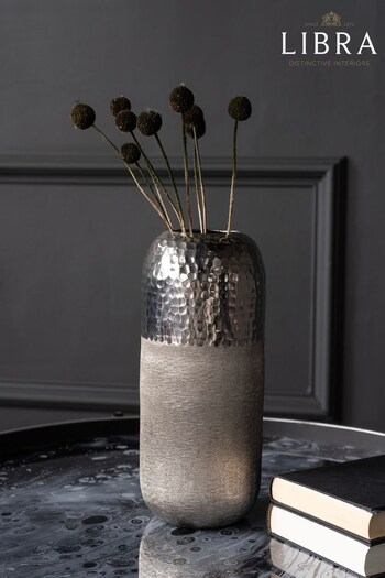 Libra Silver Fuse Hammered & Brushed Small Vase (D28096) | £45