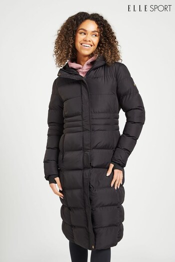 Elle Sport Cocoon Hood Quilted Black Jacket (D28117) | £85