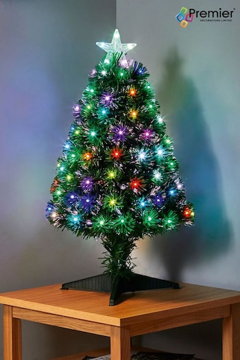 Premier Decorations Ltd 80cm Colour Changing Fibre Optic Artificial Christmas Tree (D28140) | £85