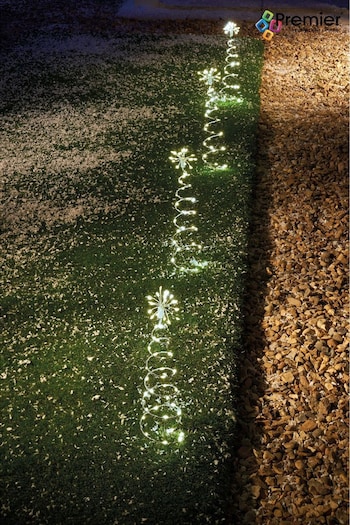 Premier Decorations Ltd Set of 4 Tree Shape Pathlights with 200 White LEDs. (D28158) | £24