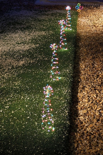 Premier Decorations Ltd Set of 4 Tree Shape Pathlights with 200 Rainbow LEDs (D28159) | £35