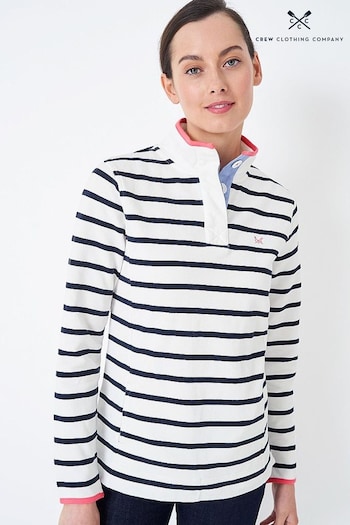 Crew forthcoming Clothing Company White Stripe Casual Sweatshirt (D28420) | £55