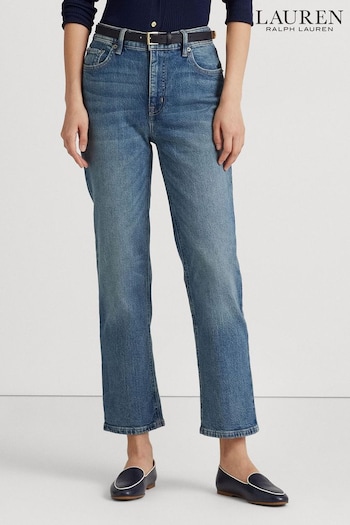 Lauren Ralph Lauren High Rise Straight Ankle Fit brown Jeans (D28569) | £159