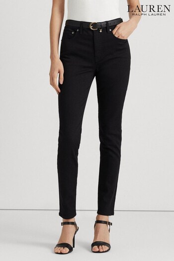 Lauren Ralph Lauren Black High Rise Skinny Fit Ankle Jeans (D28570) | £139