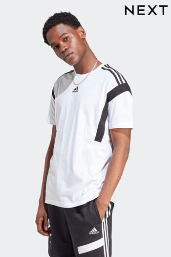 adidas White adidas Sportswear Colourblock T-Shirt (D28643) | £23