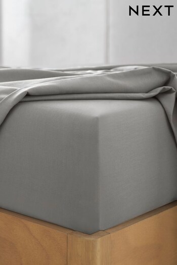Grey 100% Cotton Fitted Sheet (D28748) | £10 - £18
