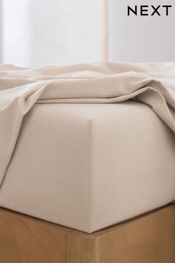 Natural 100% Cotton Fitted Sheet (D28752) | £10 - £18